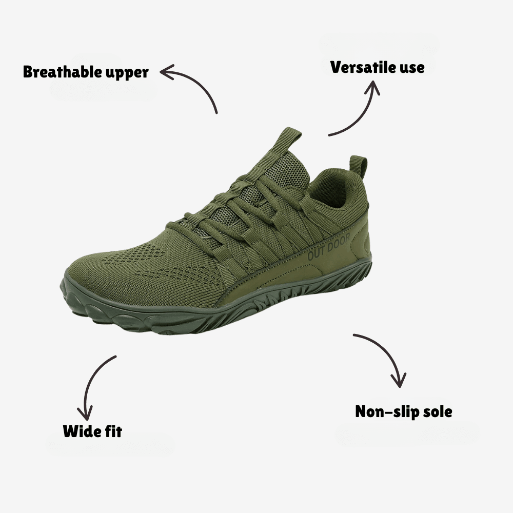 Wide - Fit Barefoot Walking Shoes – Breathable Design with Grippy Outsole - Bush Range