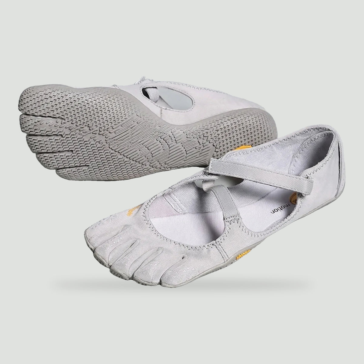Women's five toe shoes in Grey with strap and flexible sole