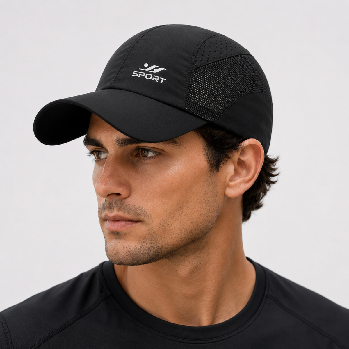 Quick dry sports cap on the trail