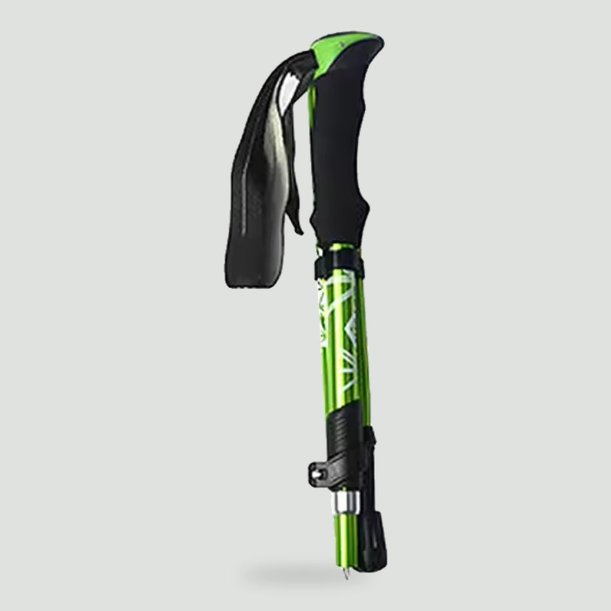Folding hiking pole in Green, folded