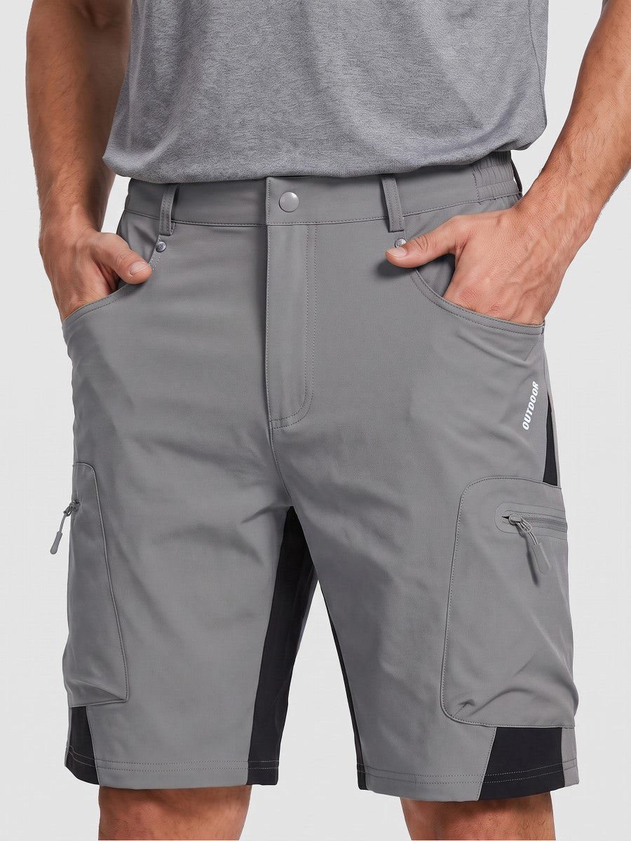 Men's work shorts in Light Grey, front view