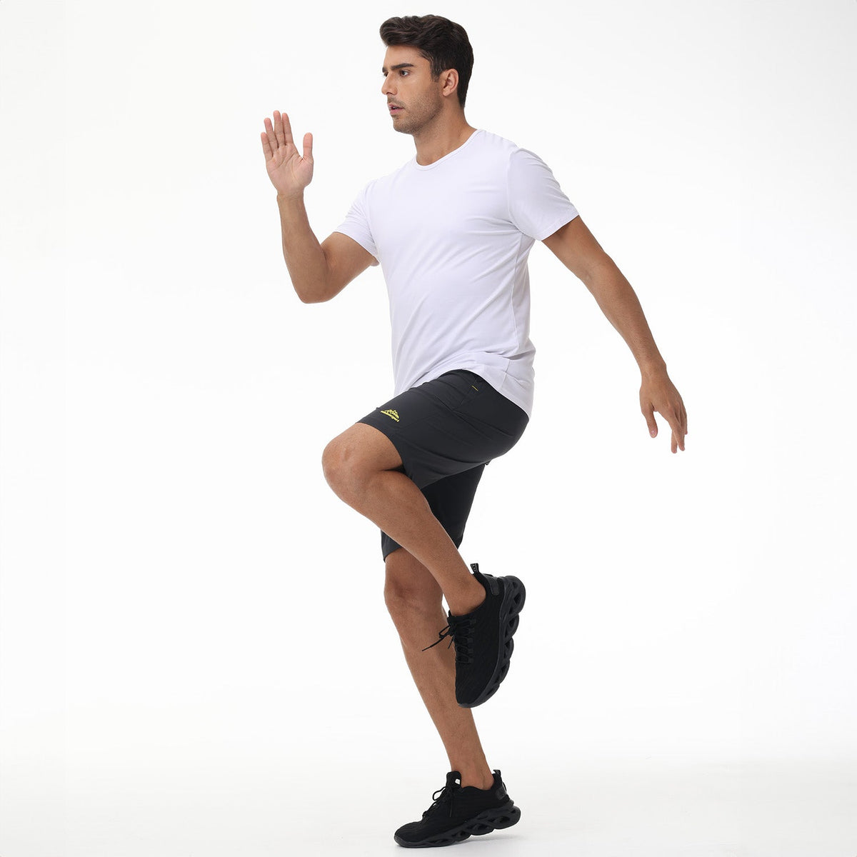 Man running in the men's running shorts in Black