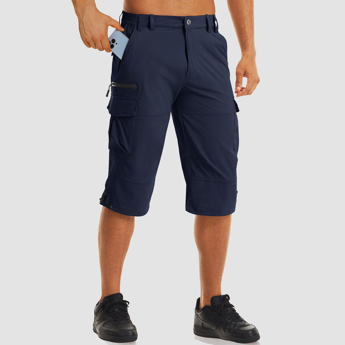 Men's 3/4 pants in Navy, front view