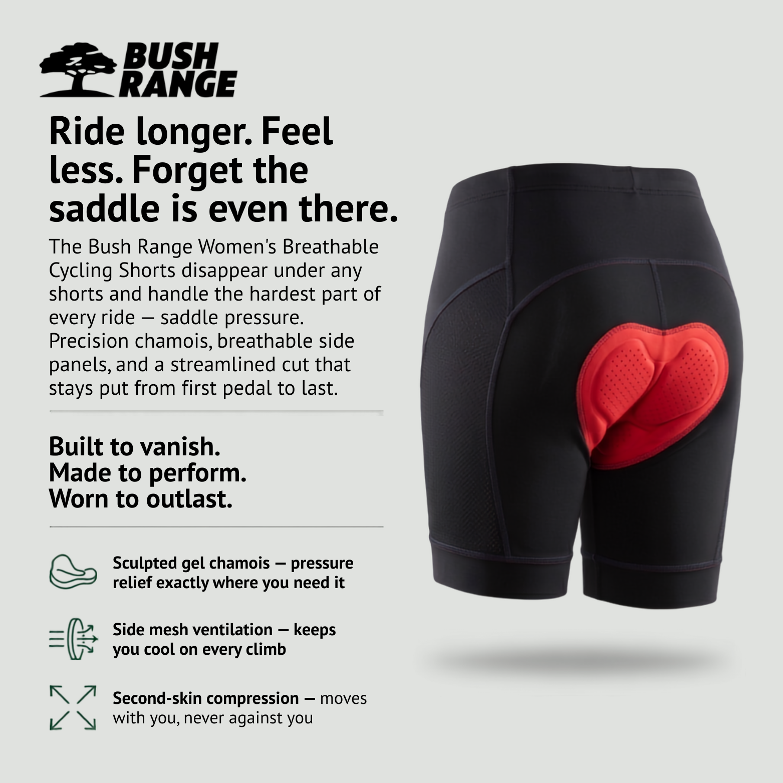 Women’s Breathable Cycling Shorts – Gel-Padded Supportive Fit