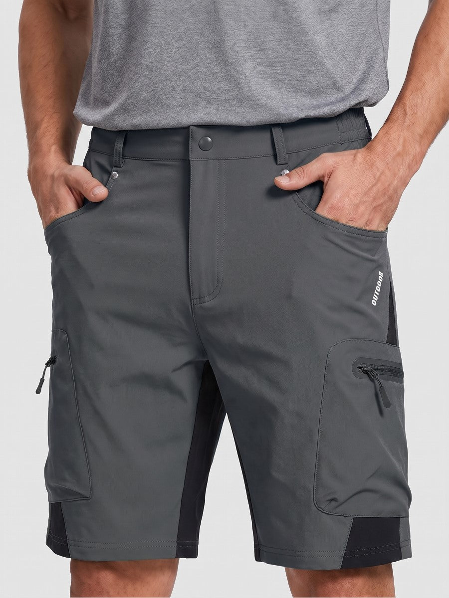 Men's work shorts in Dark Grey, front view