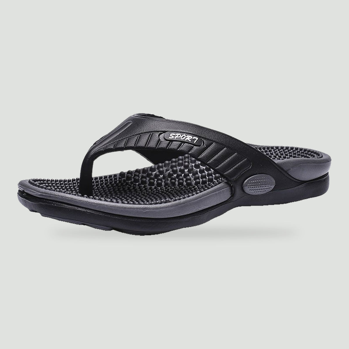 Men's EVA thongs in Black, side view