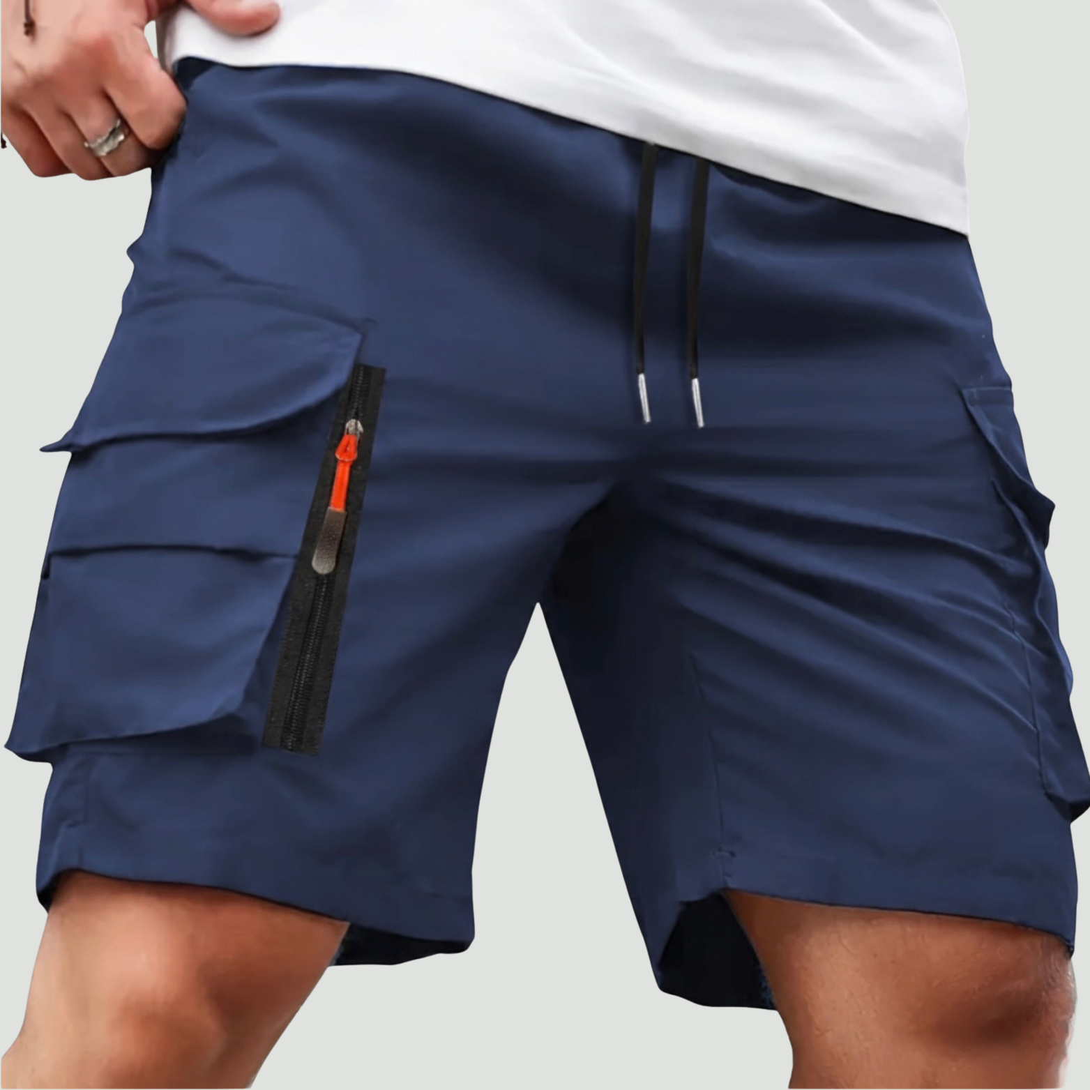 Men’s Lightweight Cargo Shorts with Zip Pockets – Outdoor Hiking Fit