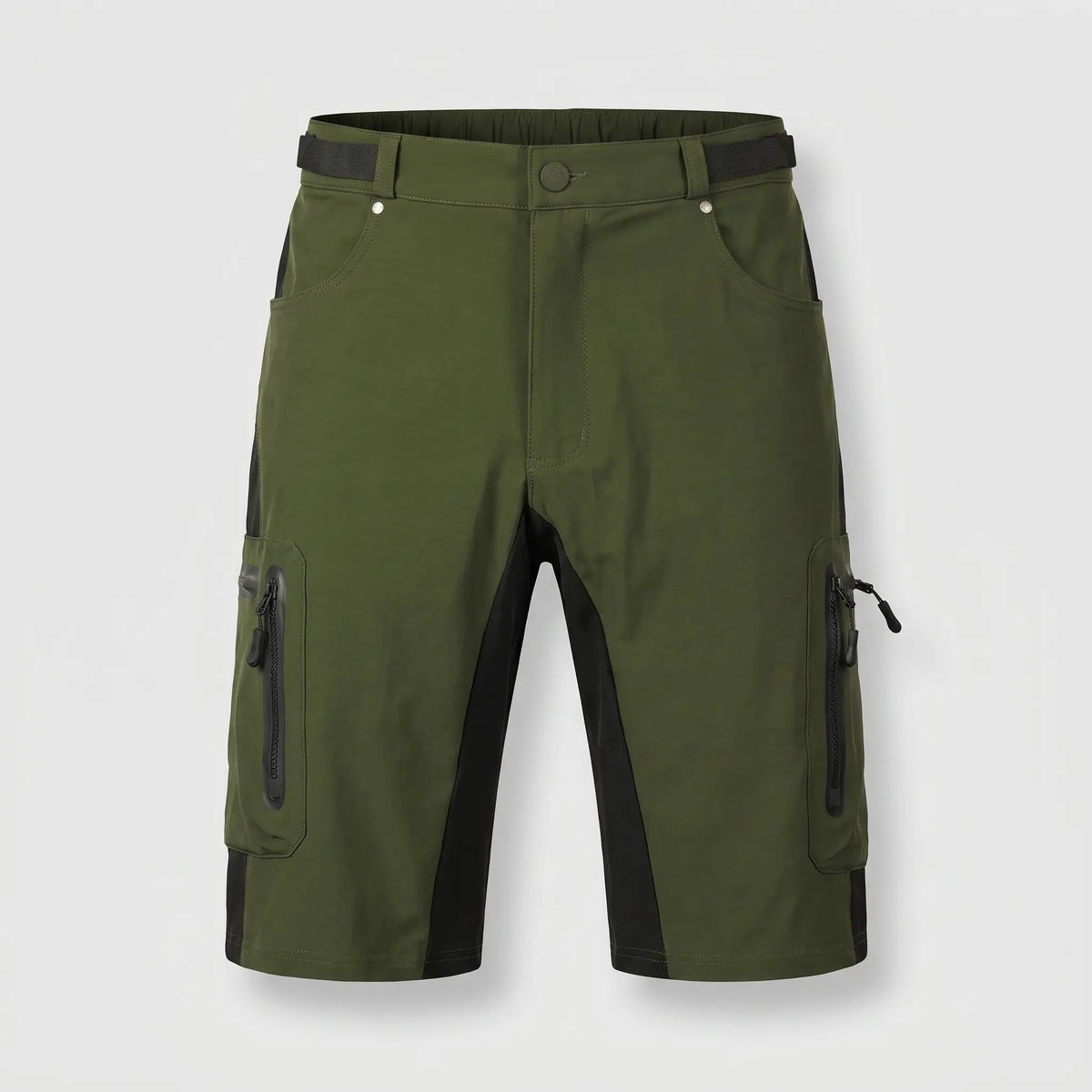 Men's MTB shorts in Olive Green, front view