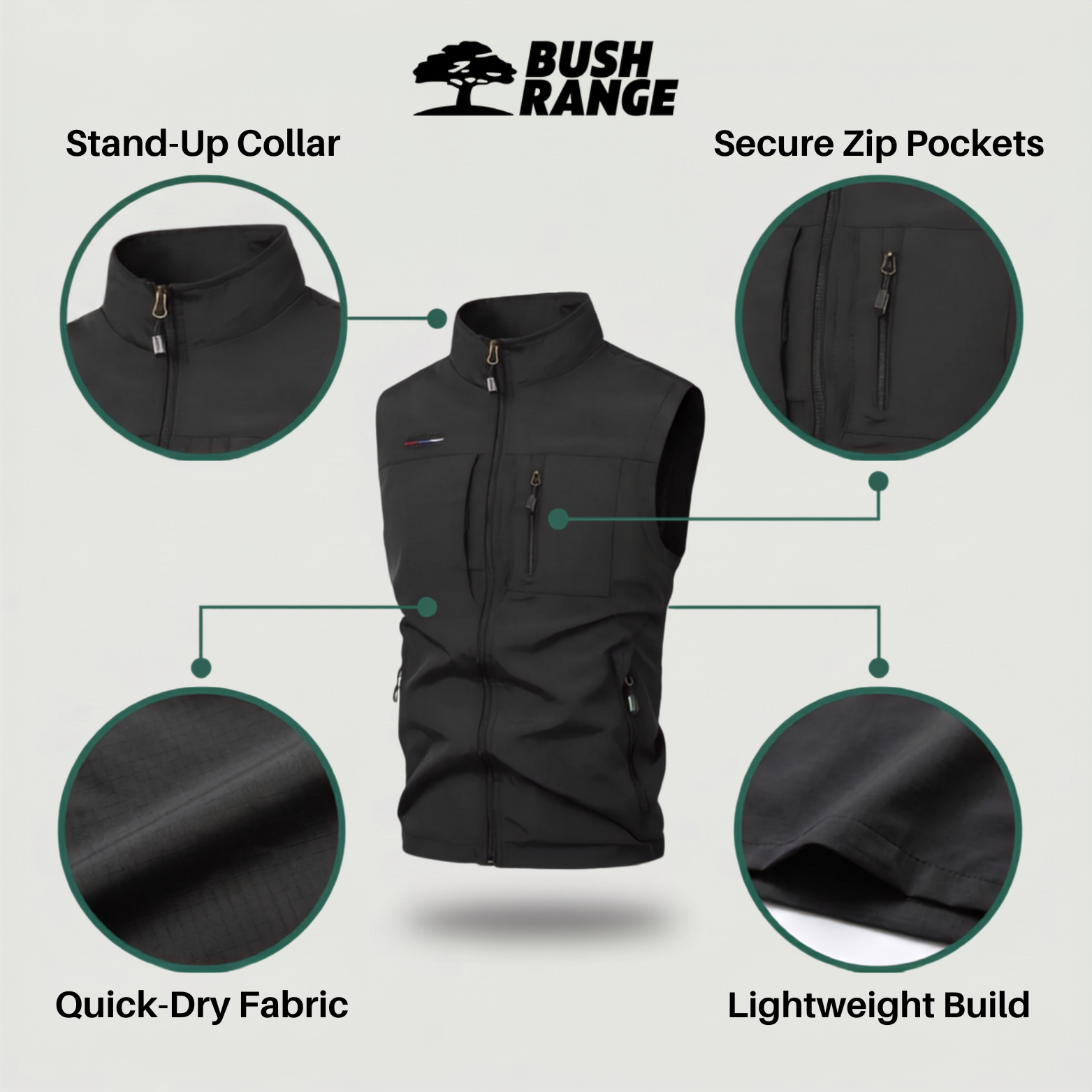 Lightweight Multi-Pocket Outdoor Vest – Quick-Dry Layer for Hiking and Travel