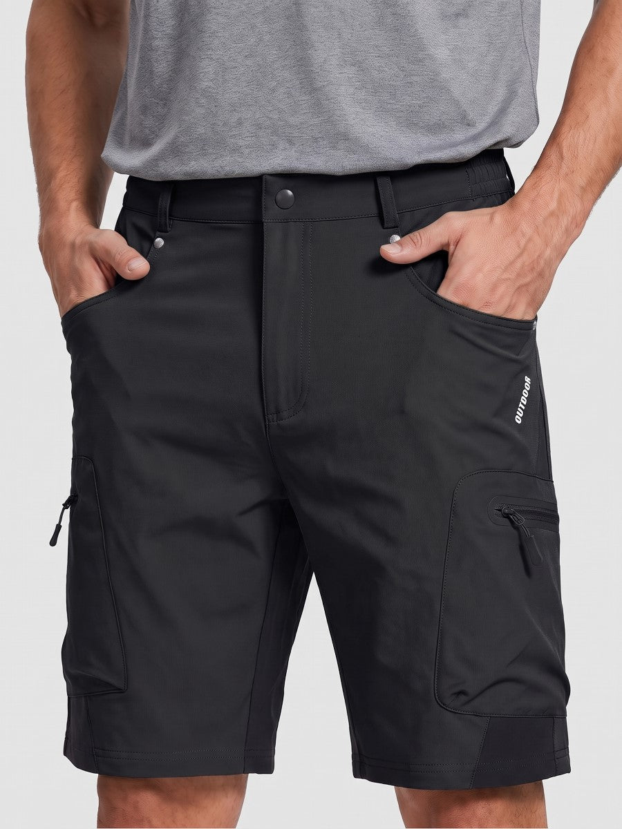Men's work shorts in Black, front view