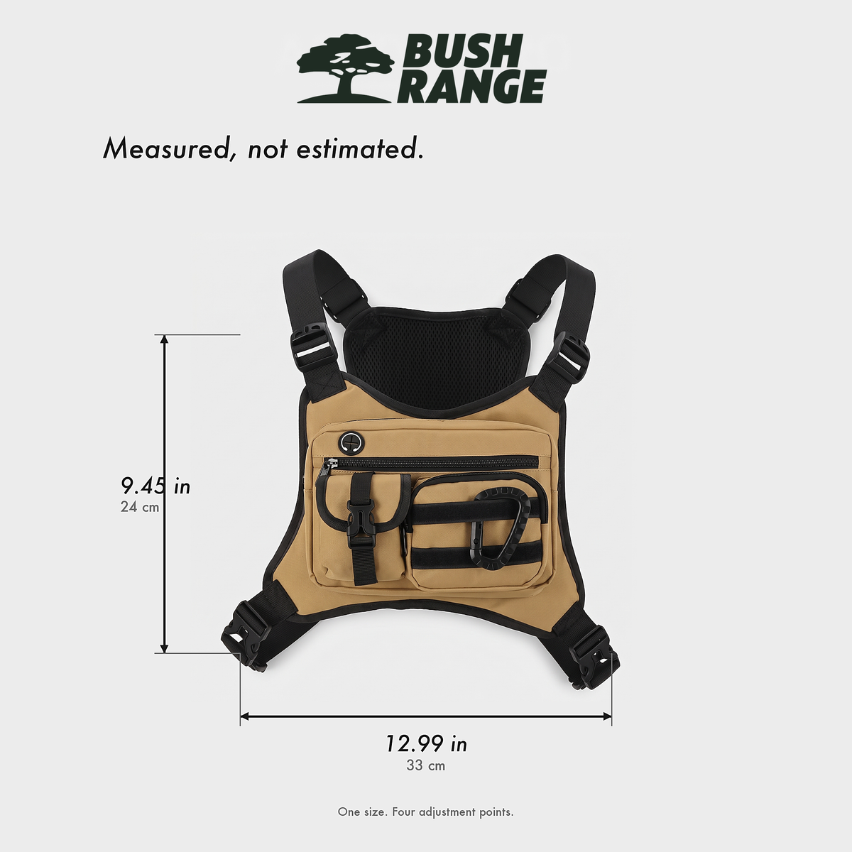 chest bag measured 9.45 x 12.99 in