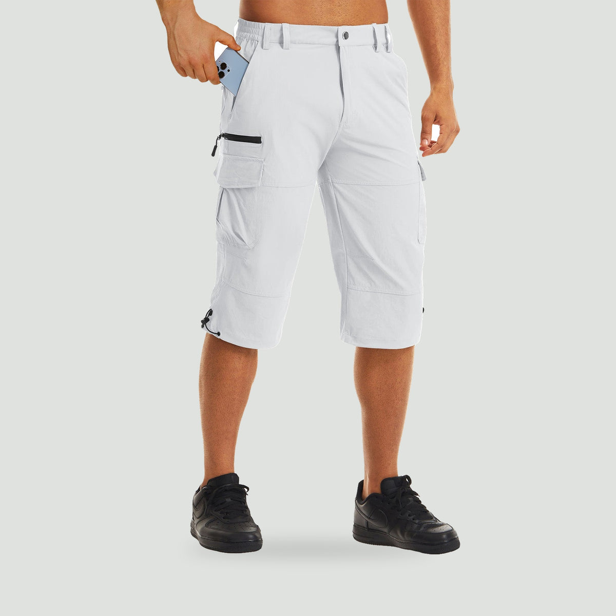 Men's 3/4 pants in White, front view
