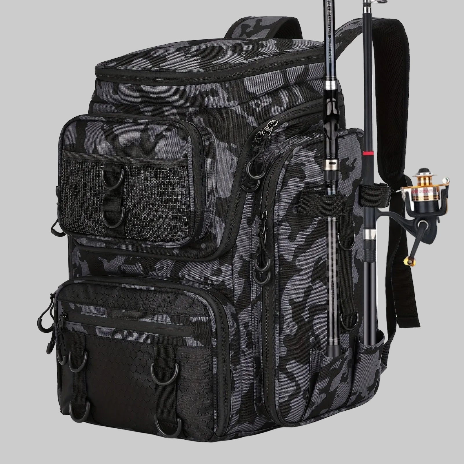 42L Fishing Backpack with Rod Holder – Large Capacity for Outdoor Gear - Bush Range