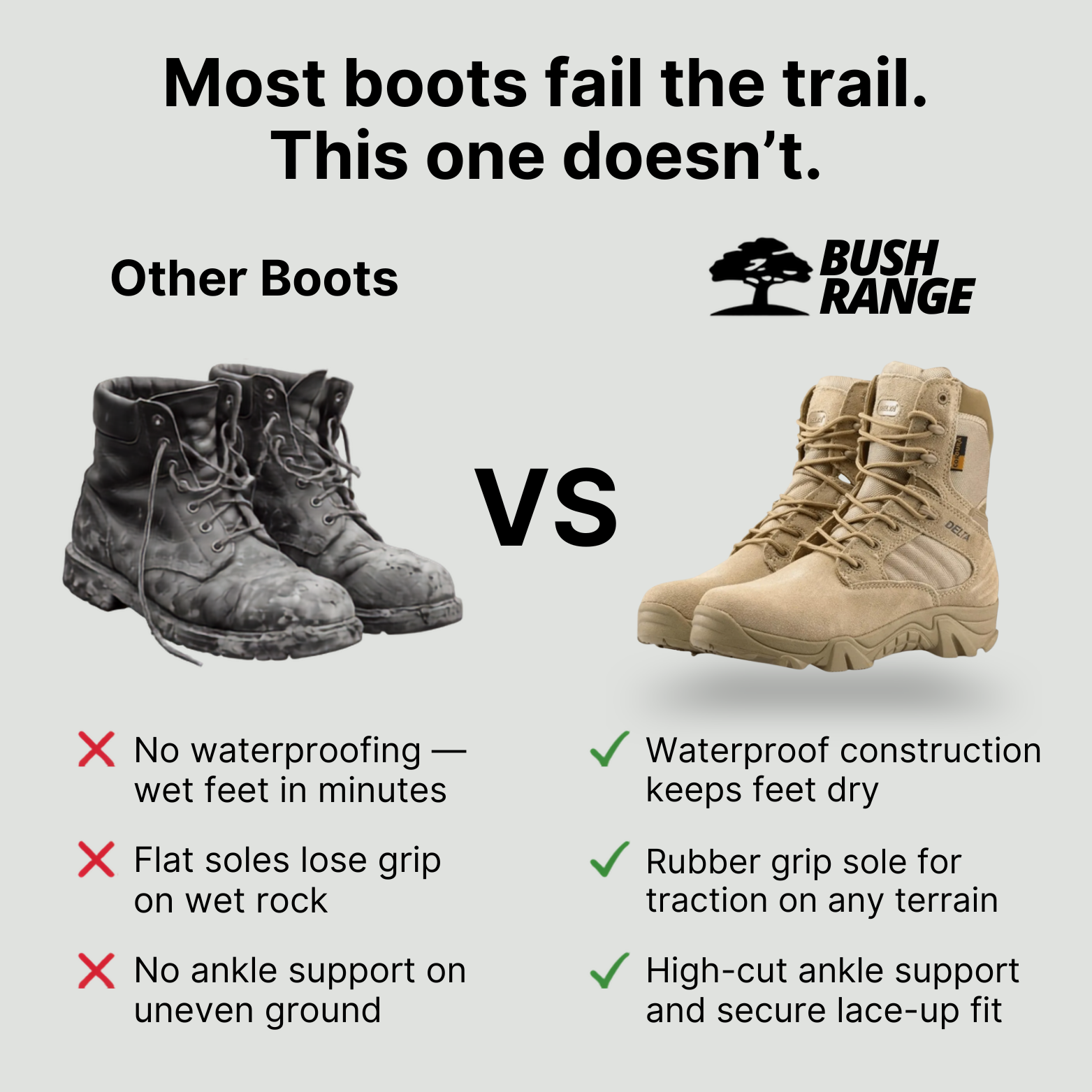 Men’s Lightweight Waterproof Tactical Hiking Shoes – Grip Sole for Outdoor Use