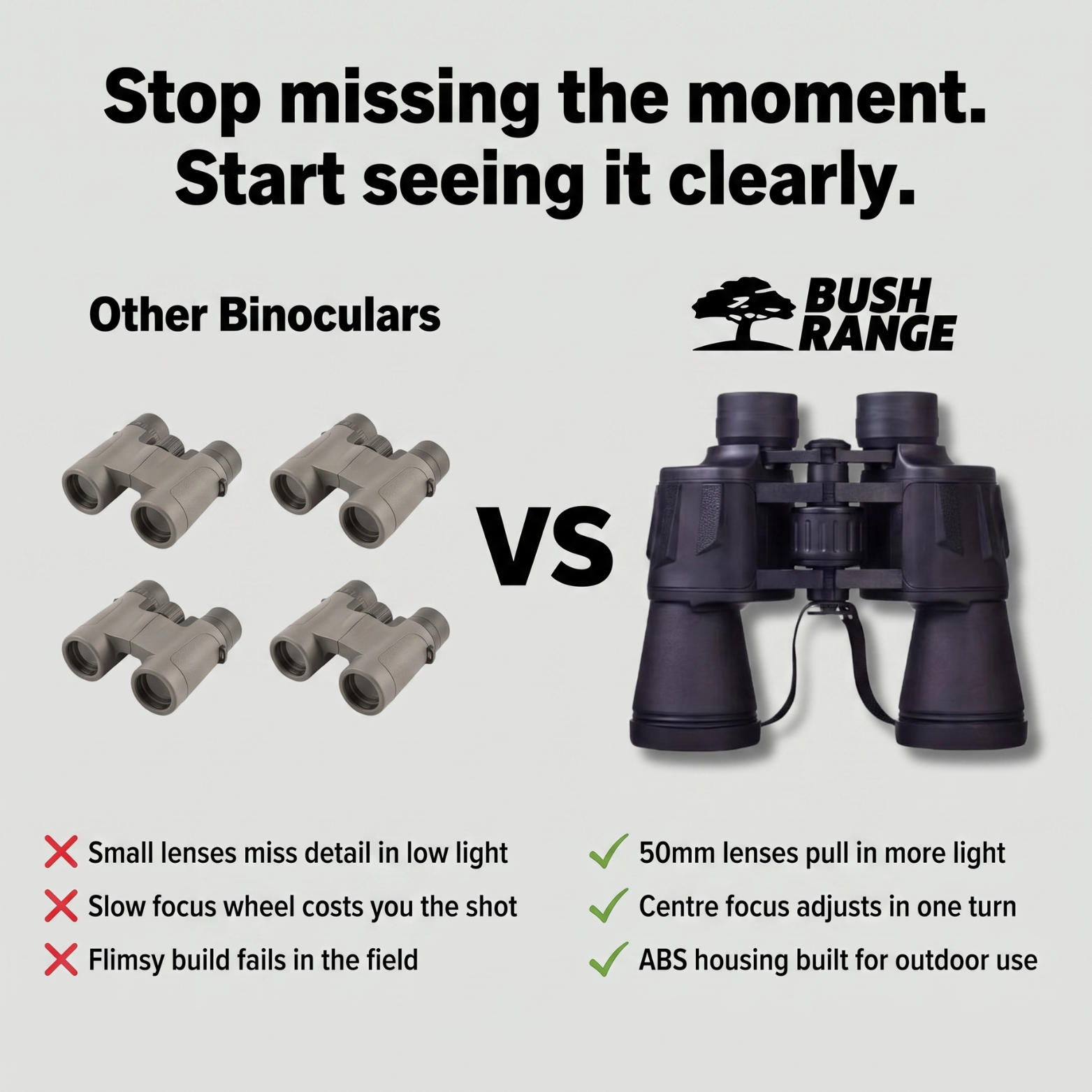 10x50 High-Definition Binoculars – Large Lens