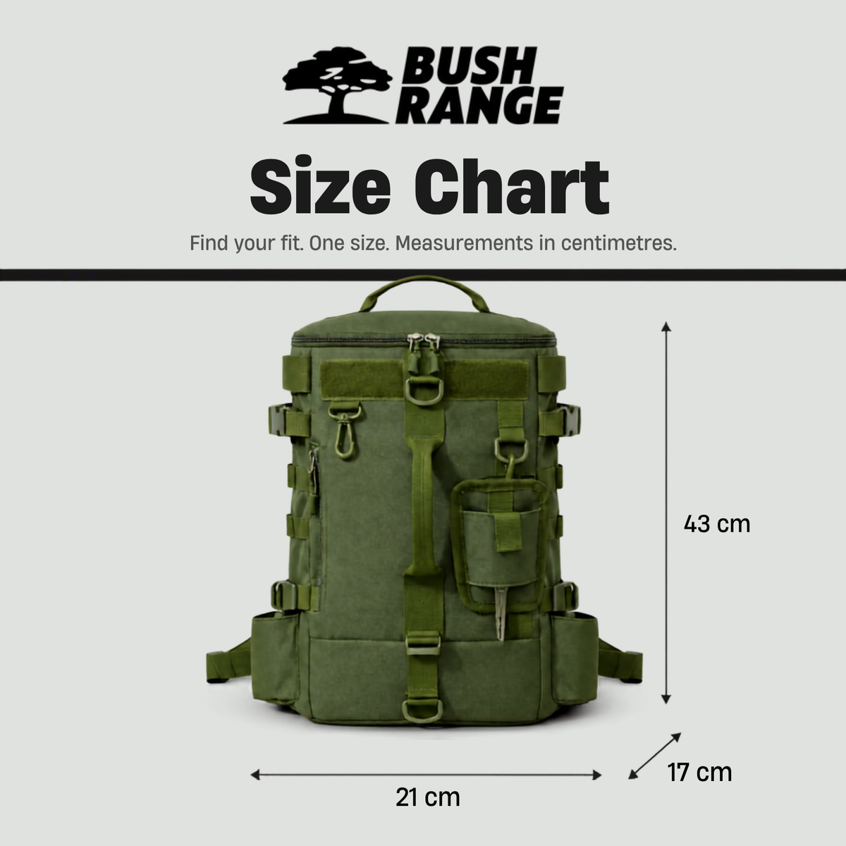 Fishing Backpack with Built In Rod Holders and MOLLE System for Tackle Storage