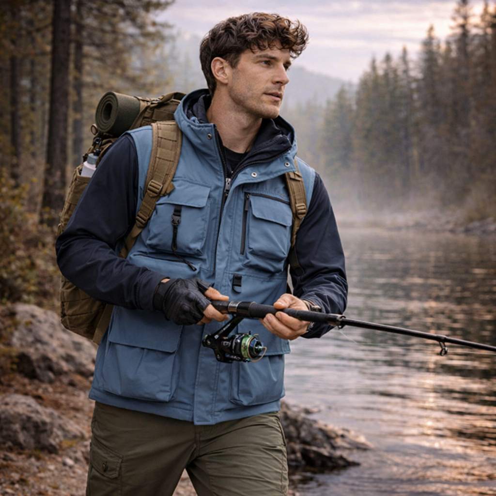 Men’s Lightweight Workwear Vest – Multi-Pocket Utility for Outdoor Use
