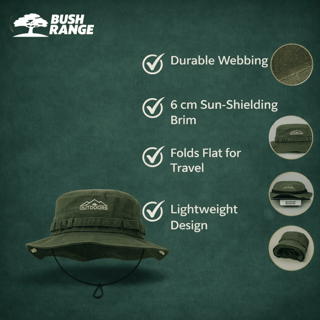 Breathable Cotton Outdoor Hat – Lightweight Sun Protection - Bush Range