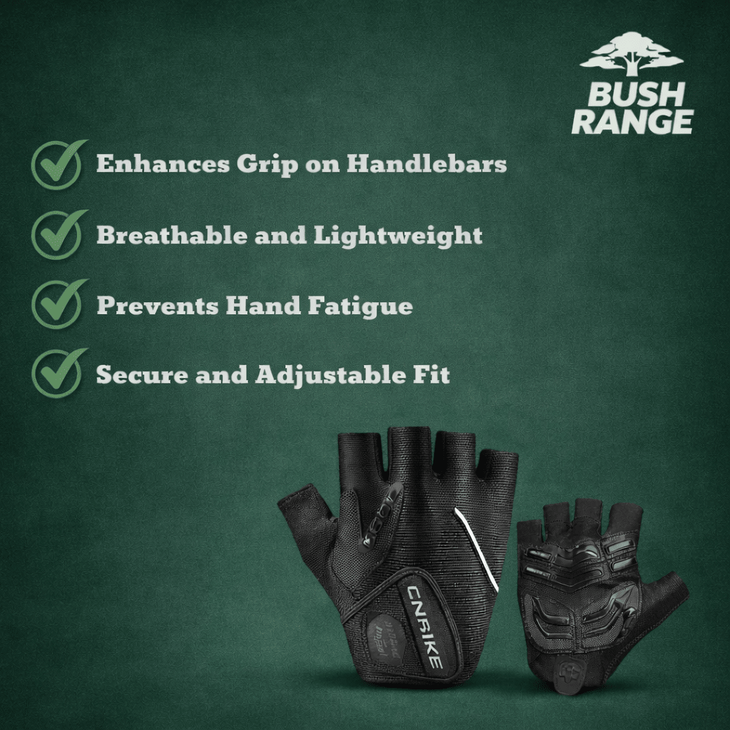 Breathable Cycling Gloves – Gel Padding with Reflective Trim - Bush Range
