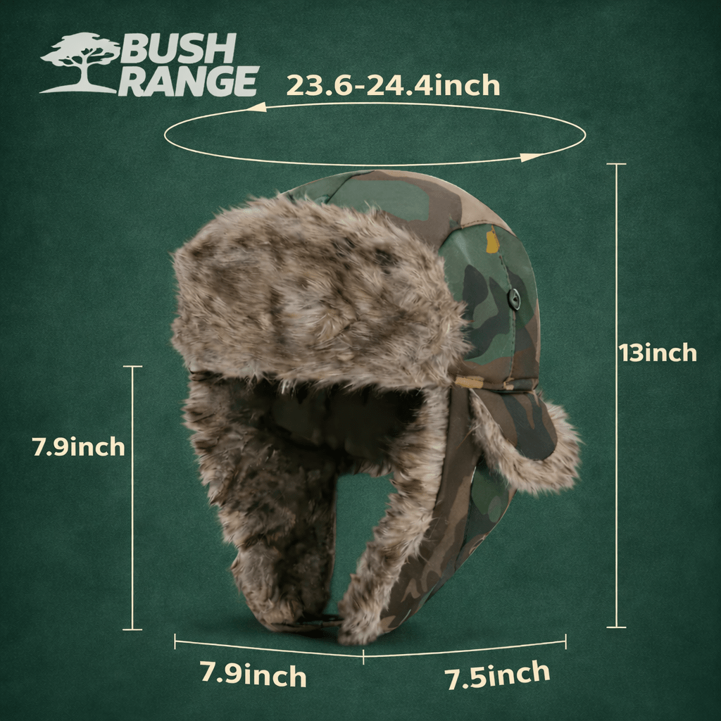 Camouflage Fleece Winter Hat – Warm Outdoor Headwear - Bush Range
