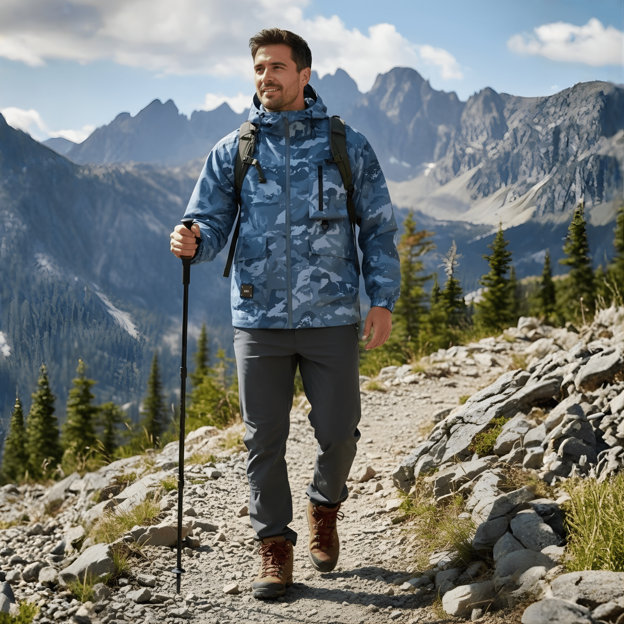 Camouflage Hooded Jacket – Functional Design with Large Pockets - Bush Range