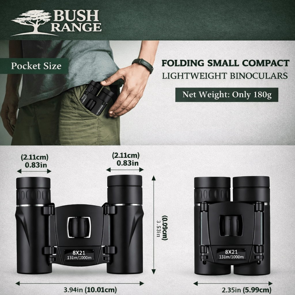 Compact binoculars – 8x magnification with foldable design - Bush Range