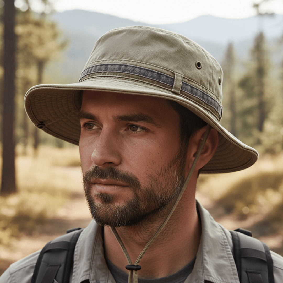 Cotton Boonie Hat – Packable Outdoor Sun Hat with Chin Strap - Bush Range