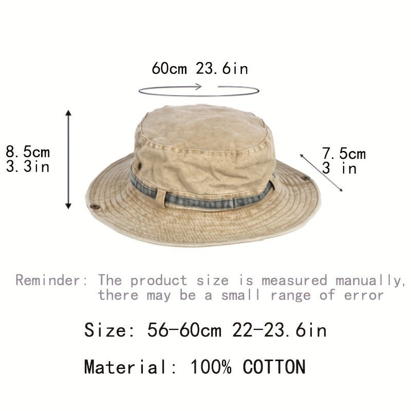 Cotton Boonie Hat – Packable Outdoor Sun Hat with Chin Strap - Bush Range