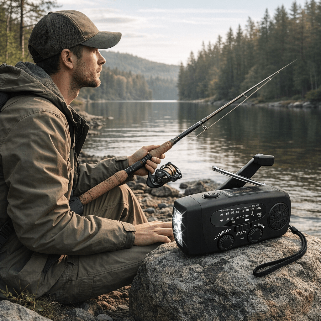 Emergency Hand Crank Radio with Solar & USB Charging - Bush Range