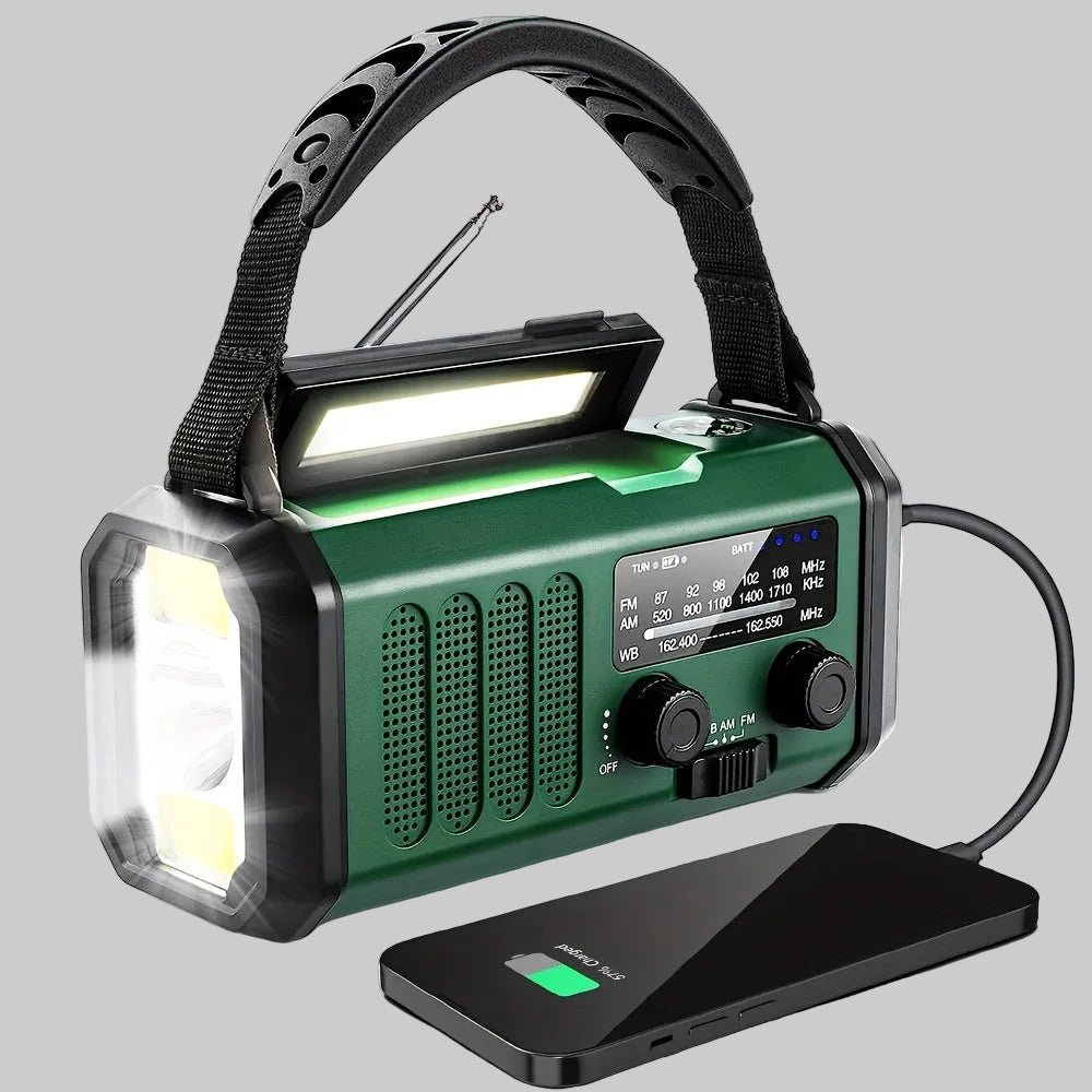 Emergency Radio with Solar & Hand Crank – 10000 mAh Power Bank - Bush Range