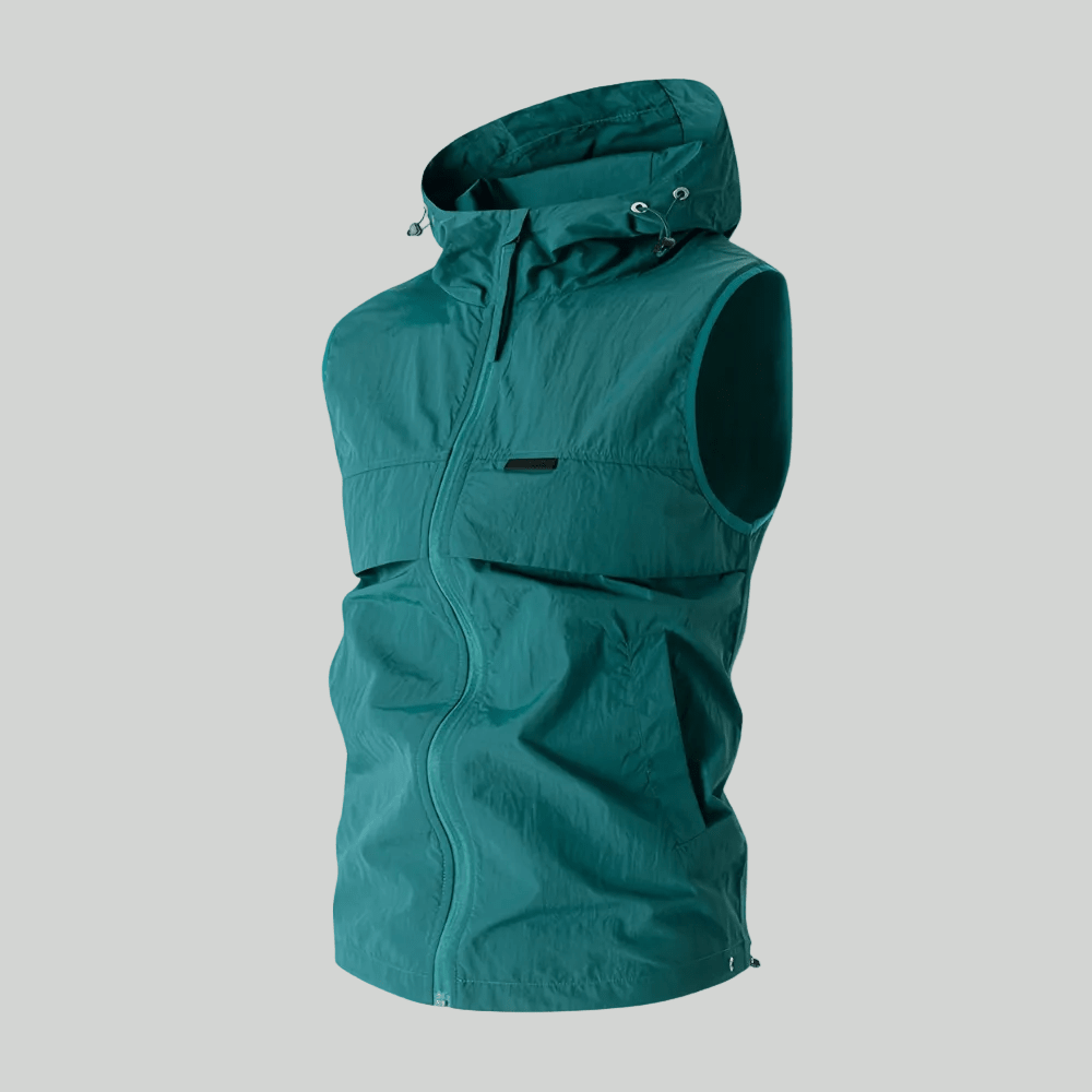 Lightweight Hooded Sleeveless Fishing Vest – Summer Outdoor Layer - Bush Range