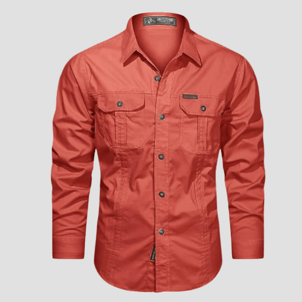 Lightweight Long - Sleeve Outdoor Shirt – Durable Cotton - Blend for Active Use - Bush Range