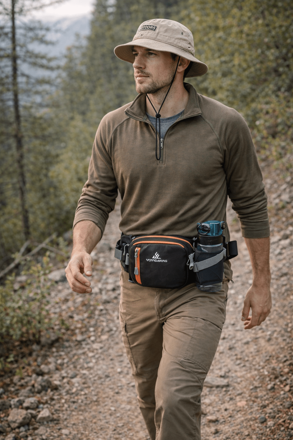 Lightweight Water Resistant Outdoor Waist Pack – Bottle Holder Design - Bush Range