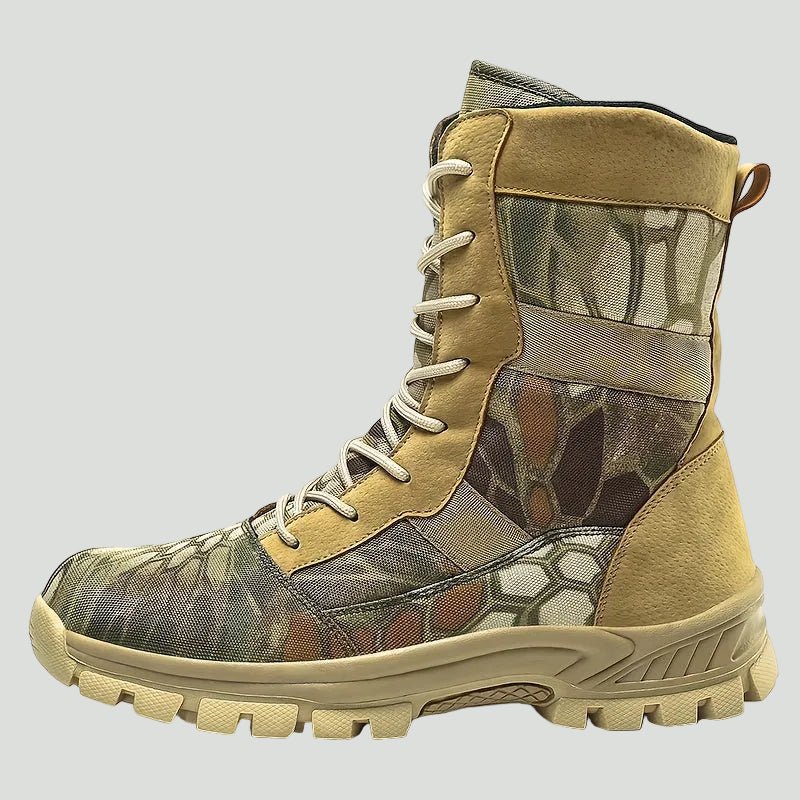 Men’s Camo Hiking Boots – Breathable High - Top Design with Lace - Up Support - Bush Range