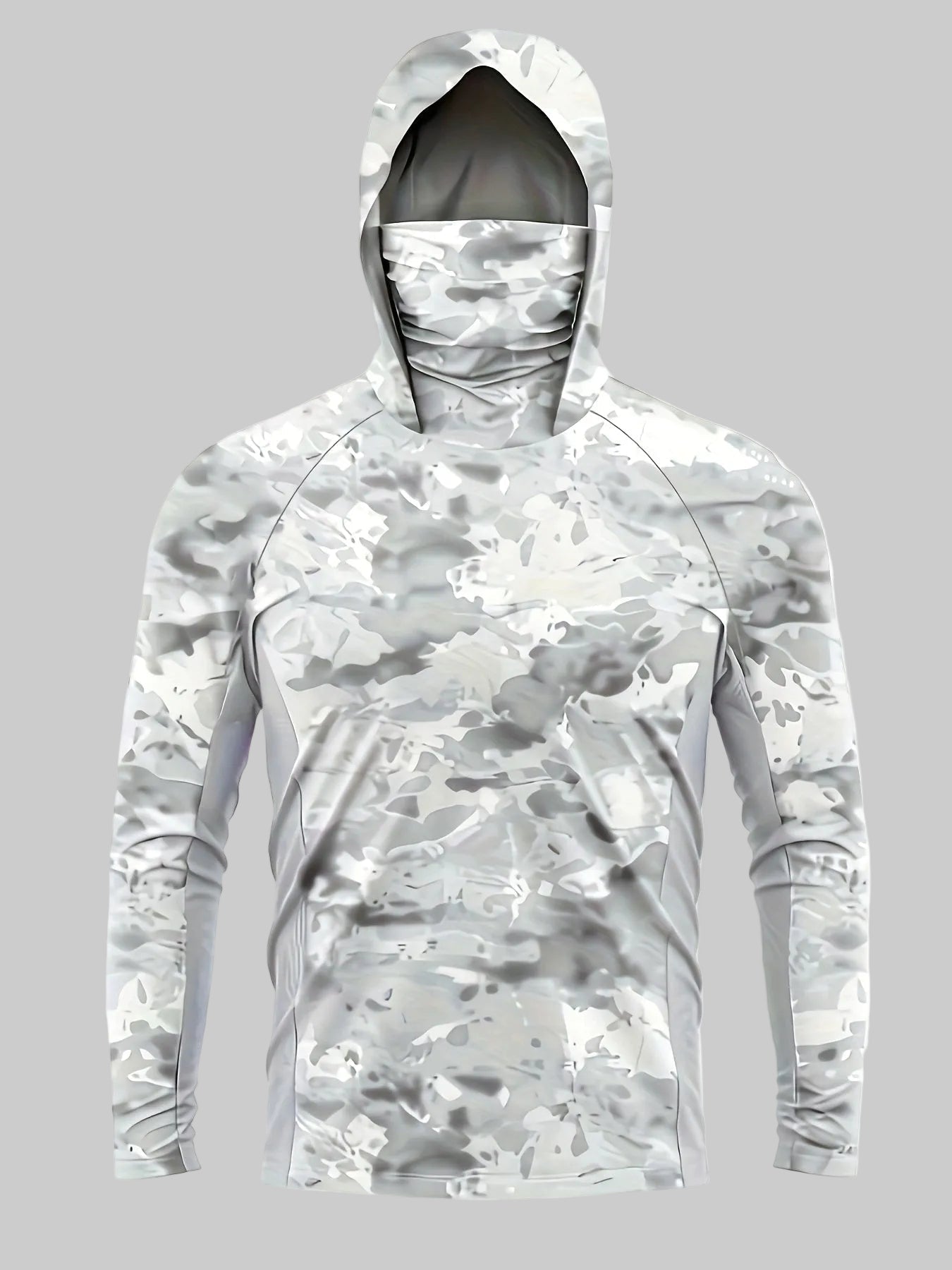 Men’s Camouflage Long - Sleeve Performance Shirt with Hood & Face Cover - Bush Range