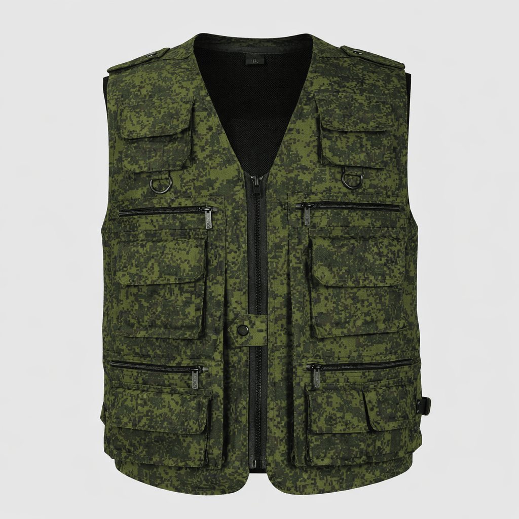 Men’s Camouflage Outdoor Vest – Multi Pocket Utility Design - Bush Range