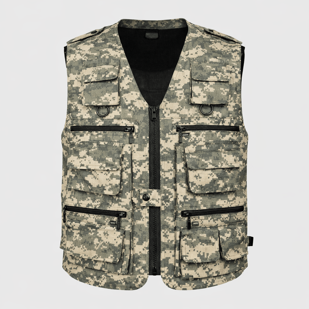 Men’s Camouflage Outdoor Vest – Multi Pocket Utility Design - Bush Range