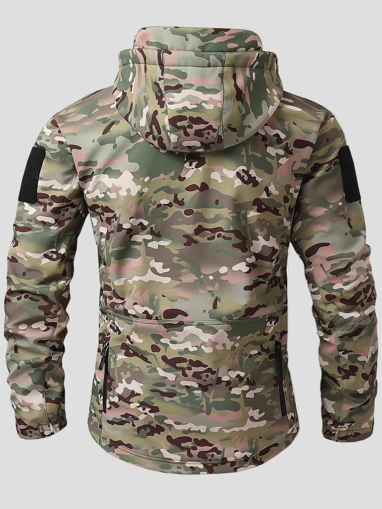 Men’s Camouflage Softshell Jacket – Hooded Outdoor Layer for Cold Weather Use - Bush Range