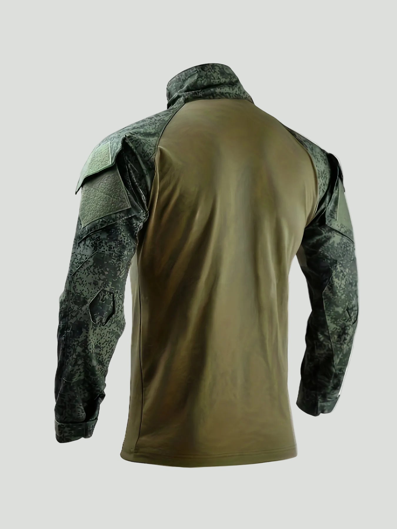 Men’s Camouflage Tactical Long Sleeve Shirt – Half Zip Outdoor Layer - Bush Range