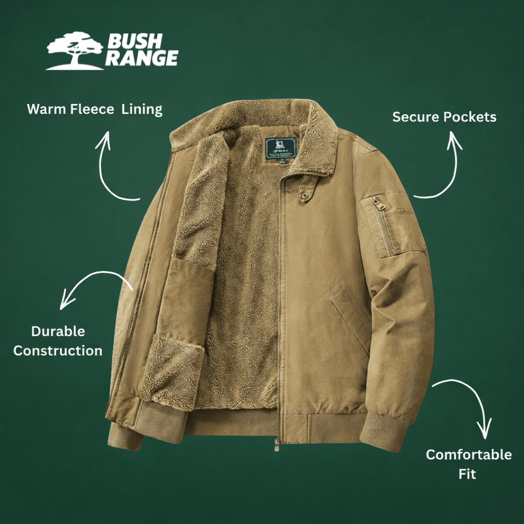 Men’s Durable Outdoor Jacket – Insulated Layer for Cold Weather Use - Bush Range
