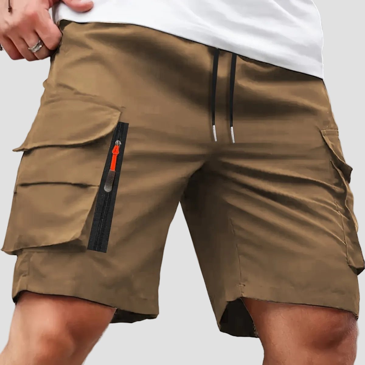 Men’s Lightweight Cargo Shorts with Zip Pockets – Outdoor Hiking Fit - Bush Range