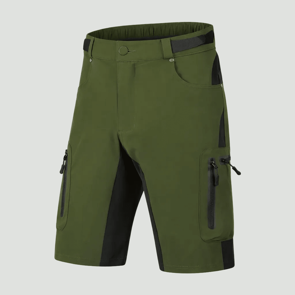 Men’s MTB Cargo Shorts – Durable Cycling Shorts with Zippered Pockets - Bush Range