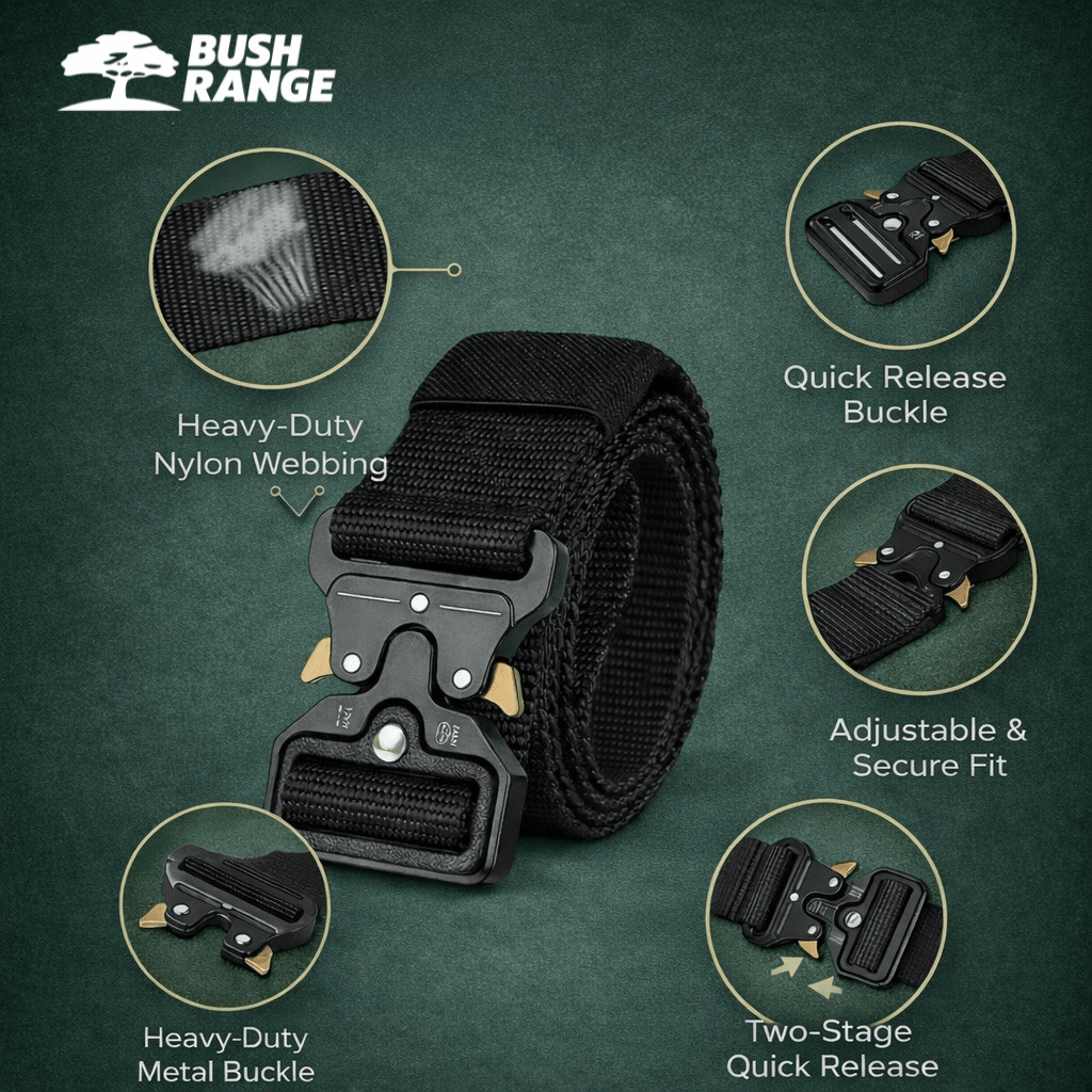 Men’s Outdoor Work Belt – Lightweight Utility Support - Bush Range