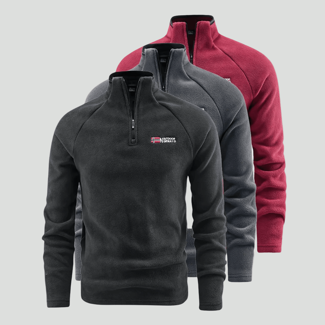 Men’s Thermal Fleece Half - Zip Jacket – Breathable Mid - Layer for Cold Weather - Bush Range