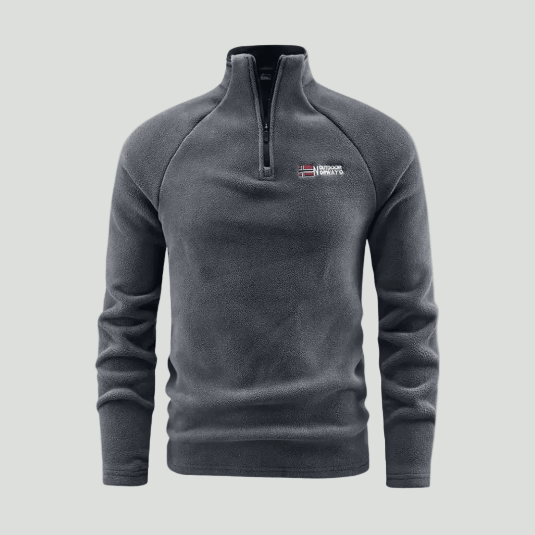 Men’s Thermal Fleece Half - Zip Jacket – Breathable Mid - Layer for Cold Weather - Bush Range