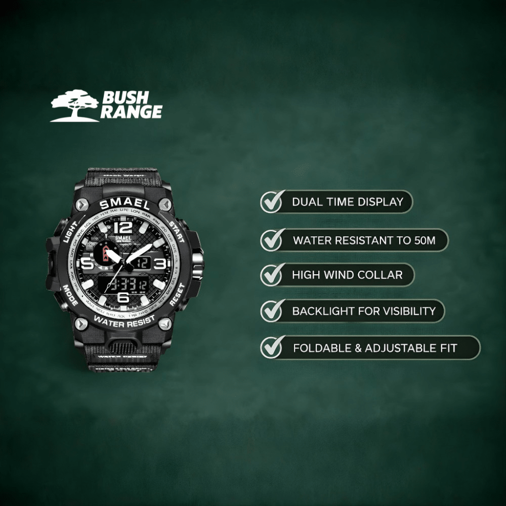 Outdoor Survival Watch – Multi Function Lightweight Design - Bush Range