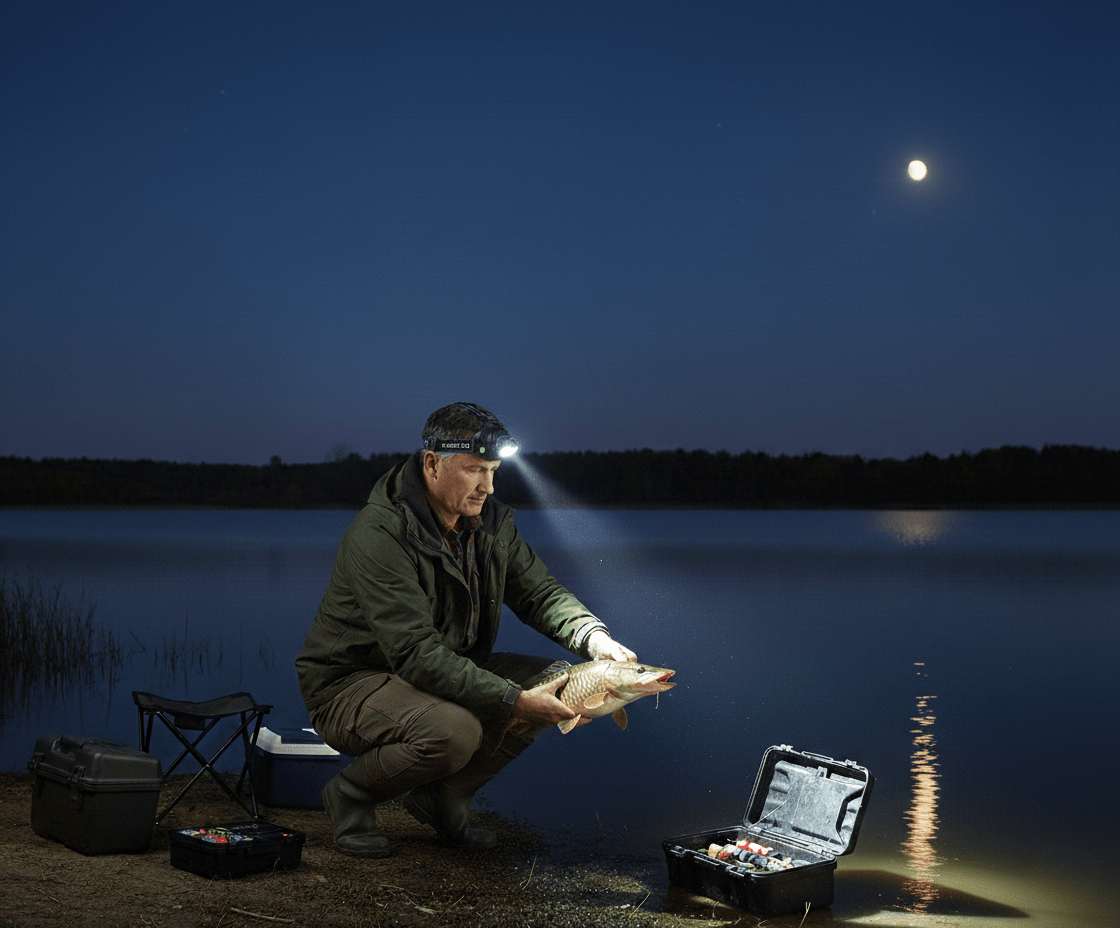 Rechargeable Waterproof LED Headlamp – Hands - Free Lighting for Fishing & Outdoor Use - Bush Range