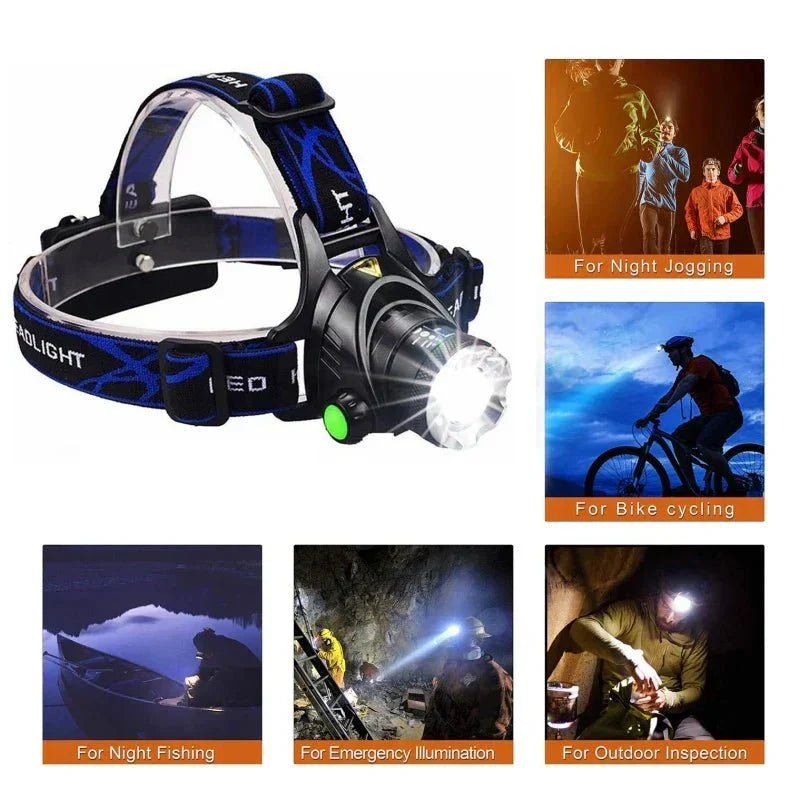 Rechargeable Waterproof LED Headlamp – Hands - Free Lighting for Fishing & Outdoor Use - Bush Range