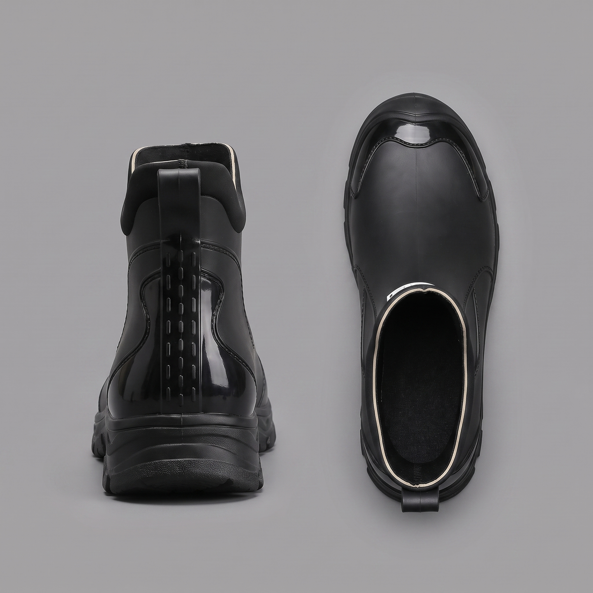 Back view and top-down view of the boot