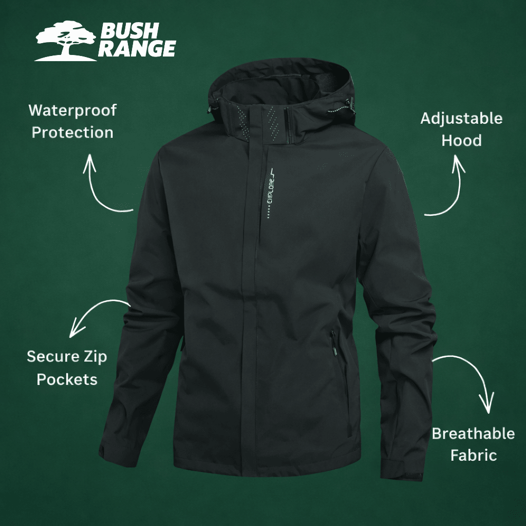 Waterproof Windproof Outdoor Jacket – Lightweight Unisex Layer - Bush Range